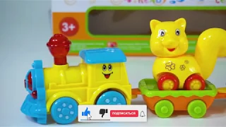 Детская игрушка Железная дорога с животными (четыре вагона) обзор