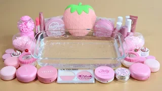 'Special Mega Pink' Mixing'Mega Pink''Eyeshadow,Makeup and glitter Into Clear Slime.