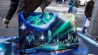 AMAZING New York City Spray Paint Art in Time Square 2024!!