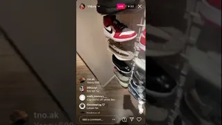 Duvy goes live in the sneaker store hotbox (ig live)