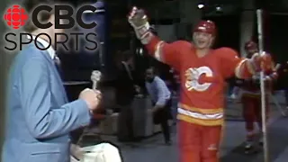 Al MacInnis and Lanny McDonald talk to Hockey Night after the 1986 Flames eliminate Gretzky's Oilers