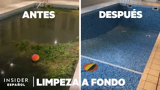 Cómo se limpia a fondo una piscina de interior abandonada | Limpieza a fondo | Insider Español