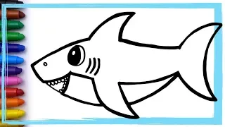 Baby Shark Song Drawing and Coloring Pages Learn Colors | Whoopee Playhouse