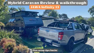 Hybrid Caravan Review and Walkthrough- Jawa Infinity 13. ***Plus camping setup tips***