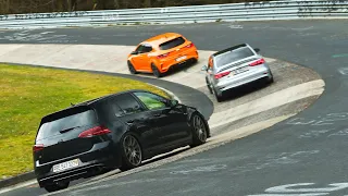 Golf 7.5 R Nürburgring Nordschleife Lap with the 1st Phone incident 🤦🏻‍♂️ and a farty Megane 17. 4.