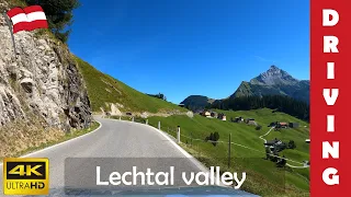 Driving in Austria 23: Lechtal valley (From Lech to Steeg) 4K 60fps