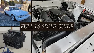 How to LS Swap A Foxbody Mustang - Complete Guide including AC