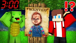 Scary CHUCKY is WANTED by JJ and Mikey At Night in Minecraft Challenge! - Maizen