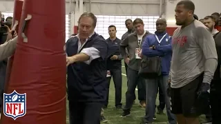 Bill Belichick Coaches Bradley Chubb at NC State Pro Day | NFL Highlights