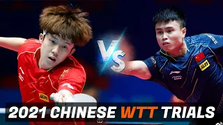 Wang Chuqin vs Zhou Qihao | 2021 Chinese WTT Trials and Olympic Simulation (1/4)