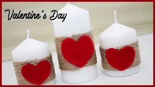 ДЕКОР СВЕЧЕЙ Подарок на день влюбленных своими руками CANDLE DECOR St  Valentine's Day