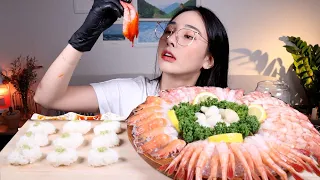 1000% 자연산 역대급 생새우🦐먹방(달마새우,홍새우,단새우,딱새우) Raw shrimp Shrimp🦐 sushi eating sound mukbang