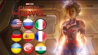 CAPTAIN MARVEL Voice Comparison | 9 Different Languages