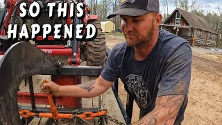 IT WAS A LONG DAY | tiny house, homesteading, off-grid, cabin build, DIY, HOW TO, sawmill, tractor