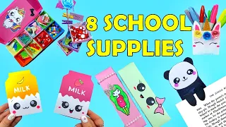 8 DIY EASY SCHOOL SUPPLIES YOU CAN MAKE USING ONLY PAPER- Panda Bookmark, Milk Notebook and more..