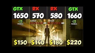 GTX 1650 vs RX 570 vs RX 580 vs GTX 1660 Test in 8 Games
