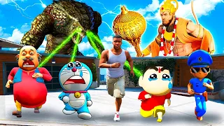 GTA V : Franklin Saved Shinchan Doraemon Chop with Lord Hanuman Powers GTA