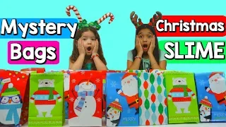 Mystery Bags Christmas Slime Challenge!!