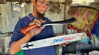 Full process of a Parang knife making ( Making a parang knife for the first time)