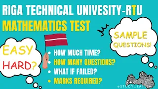 RTU-Mathematics test | Sample questions | All points know | Riga Technical University Latvia