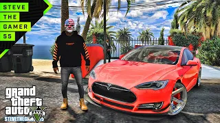 GTA 5 Robbing a bank in a Tesla (GTA 5 MOD CJ)