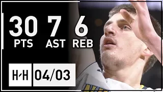 Nikola Jokic Full Highlights Pacers vs Nuggets (2018.04.03) - 30 Pts, 7 Ast, 6 Reb!