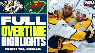 Nashville Predators at Minnesota Wild | FULL Overtime Highlights - March 10, 2024