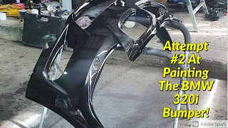 We Attempt To Paint The BMW 320i Bumper Again!