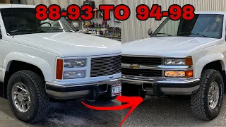 HOW TO GRILLE SWAP ANY 88-93 GMT400 TO 94-98 (CORRECTLY)