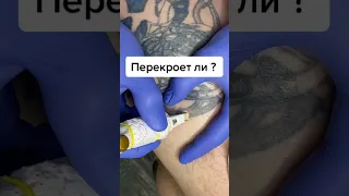 Перекрытие старой татуировки краской телесного цвета #tattoo #shorts #tattooartist #тату