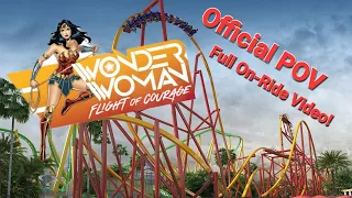 Wonder Woman Flight Of Courage - Foward POV Official - Six Flags Magic Mountain