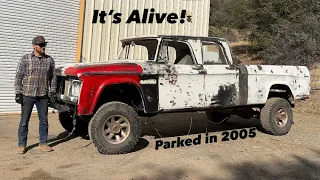 Abandoned 1966 Dodge crew cab- will it run again? Yup Cummins