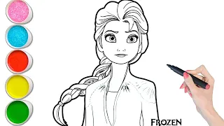 Elsa Princess Drawing Painting and Coloring For Kids Toddlers