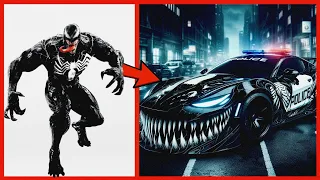 AVENGERS but Police Car 🚗 AVENGERS 🔥 Characters (marvel & DC) 2024 All💥