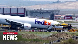 Boeing 767 lands on its nose in Istanbul after landing gear failure