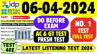 IELTS Listening Practice Test 2024 with Answers | 06.04.2024 | Test No - 402