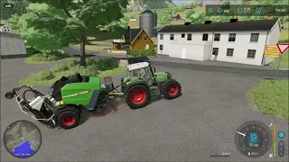 Farming Simulator 22. Samasz windrower and Fendt Rotana 160V combi baler