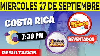 Sorteo 7:30PM Nuevos Tiempos y 3 Monazos NOCHE del miercoles 27 de septiembre del 2023