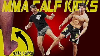 CALF KICKED by UFC Fighter Stephen Wonderboy Thompson *ULTRA PAINFUL* | Bodybuilder VS MMA Challenge