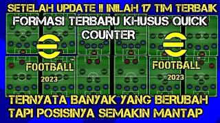 INILAH 17 TIM TERBAIK FORMASI TERBARU KHUSUS UNTUK SERANGAN BALIK CEPAT DI EFOOTBALL 2023 MOBILE