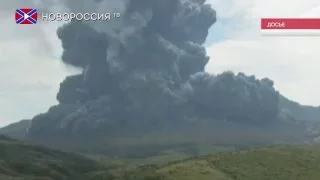 Повторное извержение вулкана Асо в Японии