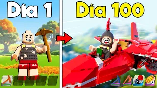 Sobreviví 100 DÍAS en LEGO FORTNITE 😅😱 Pasé de NOOB a PRO con Los Compas