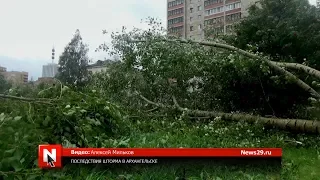 Последствия шторма в Архангельске