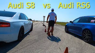 Race time: Audi S8 800HP vs Audi RS6 605HP