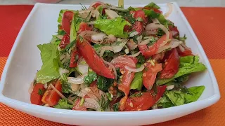 Sweet and sour tomato salad. The secret is in the sauce.
