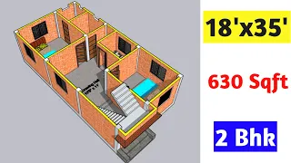 18 x 35 house plans || 18 x 35 house design || 630 sqft || 18 x 35 feet house plans