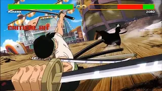 Zoro VS Mihawk WITH HEALTHBARS | One Piece