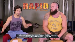 here's BraunStrowman's exciting rapid fire with Varun Dhawan!