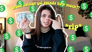 how much I spend in a week as a 19 year old college student/idiot