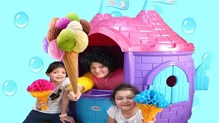 Elif Öykü and Masal  Ice Cream Truck Pretend Play with Ice Cream Sing-A-Along Song , fun kid Part 2